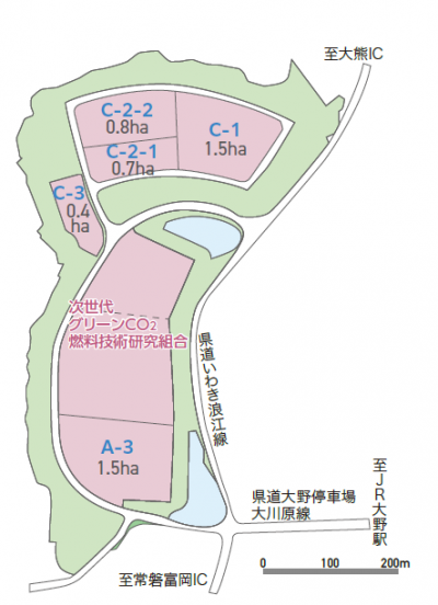 大熊西工業団地区画状況